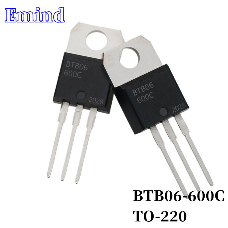 10 pces BTB06-600C btb06 tiristor para-220 6a/600v dip triac grande chip