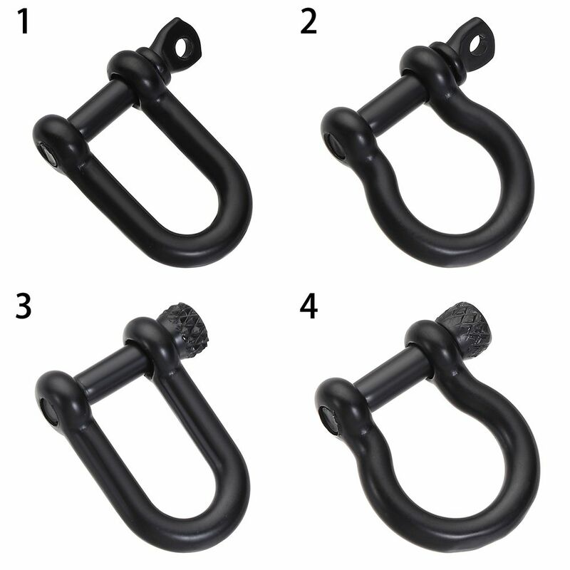 Stainless Steel Bracelet Buckle Shackle Fob Outdoor Keychain Hook D Bow Staples Key Ring Solid Carabiner