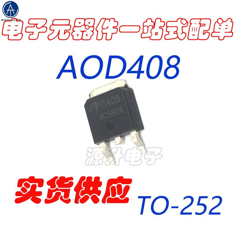 Transistor de Canal N SOT-100%, producto original, AOD408 SMD MOS, efecto de campo, 252