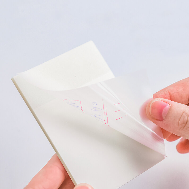 50 kreative aufkleber stehend transparent PET memo pad aufkleber notizzettel plan aufkleber pose tagebuch notepad schule büro liefert