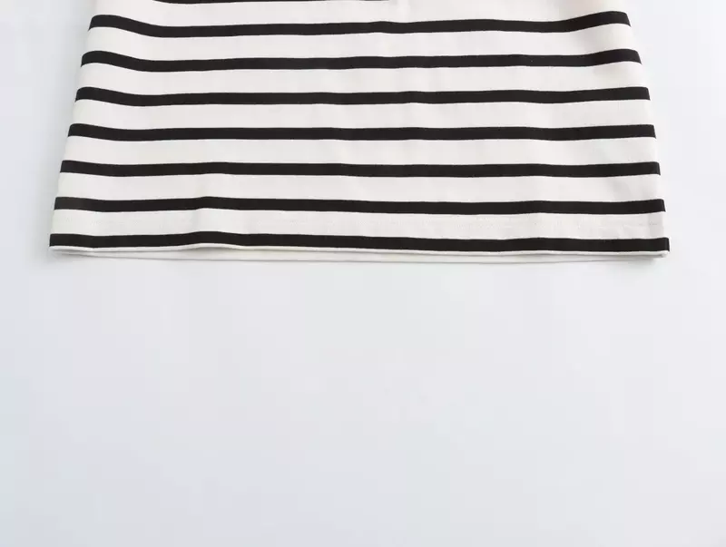2024 neue Mode Farb block O-Ausschnitt Pullover Kurzarm T-Shirt Damen Casual Stripe Sommer vielseitige Damen Top