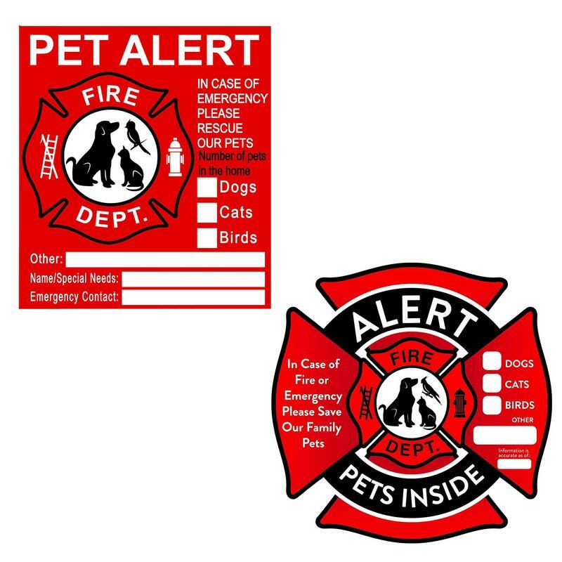 Pet Inside Sticker Save Our Pets Finder Window Stickers No Adhesive Pet Alert Safety Fire Rescue Sticker UV Fade Resistant