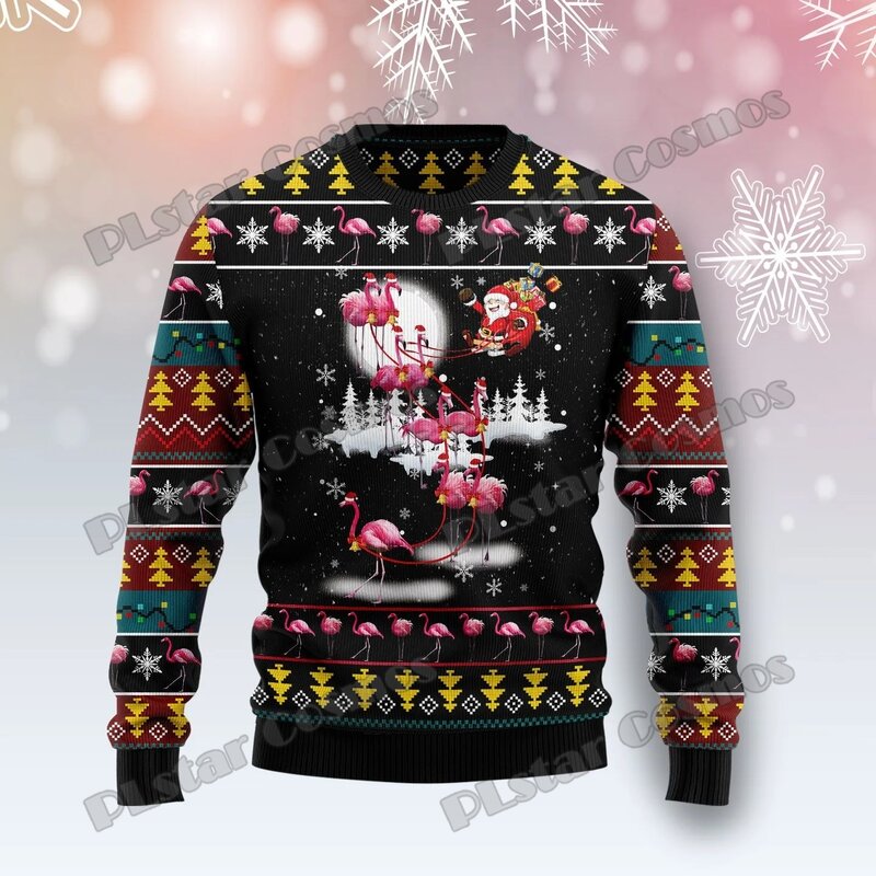 PLstar gajah kosmos Mandala 3D dicetak modis pria Sweater Natal Yang Jelek musim dingin pakaian rajut kasual uniseks Pullover MYY35