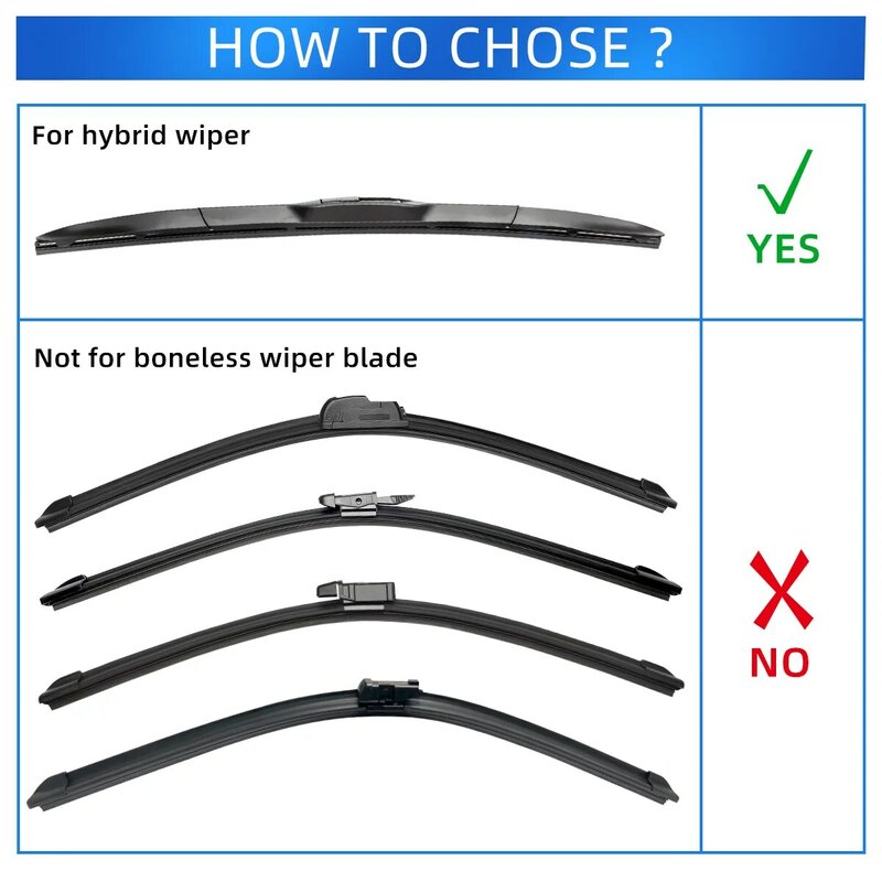 8mm Strips Insert Rubber Strip Blade 14" to 18" for Hybrid Type Wiper Natural Rubber Mute HD Clean 16" 18" 22" 24" 26" 28"