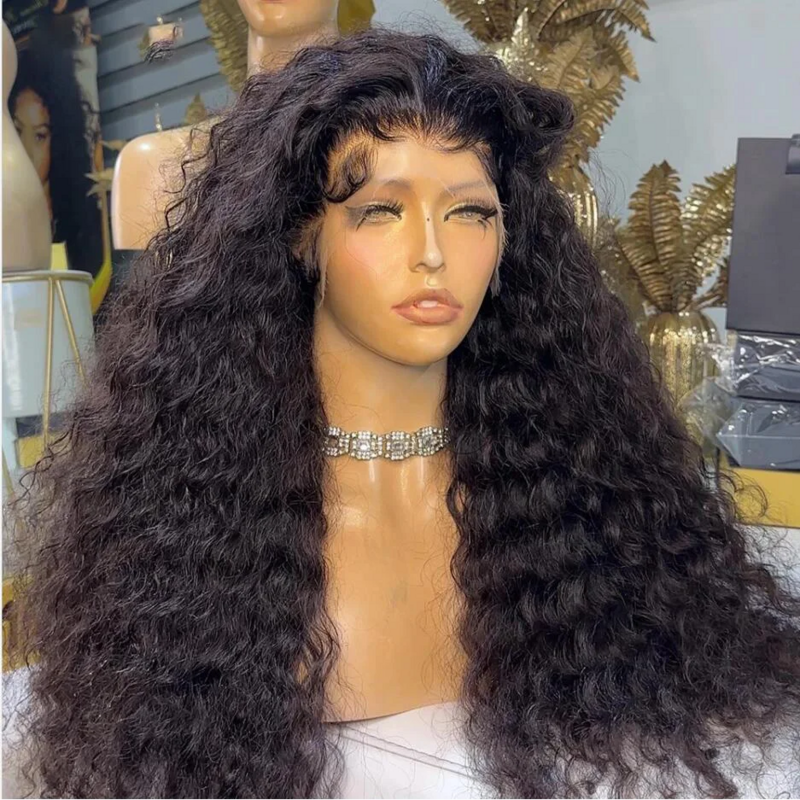 Black Kinky Curly Soft 26Inch 180Density  Lace Front Wig Long For Black Women Heat Resistant Preplucked Glueless Babyhair Daily