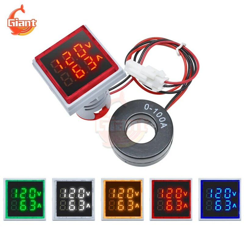 Voltímetro Digital LED AC 60-100V 0-100A amperios, amperímetro, medidor de frecuencia de corriente de voltaje, probador de indicador de voltaje