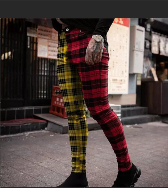 Spring, Summer, Autumn And Winter Korea Business Men's Pants Cotton Comfortable Elastic Plaid Casual Fashion Pants Men's Suit Pa