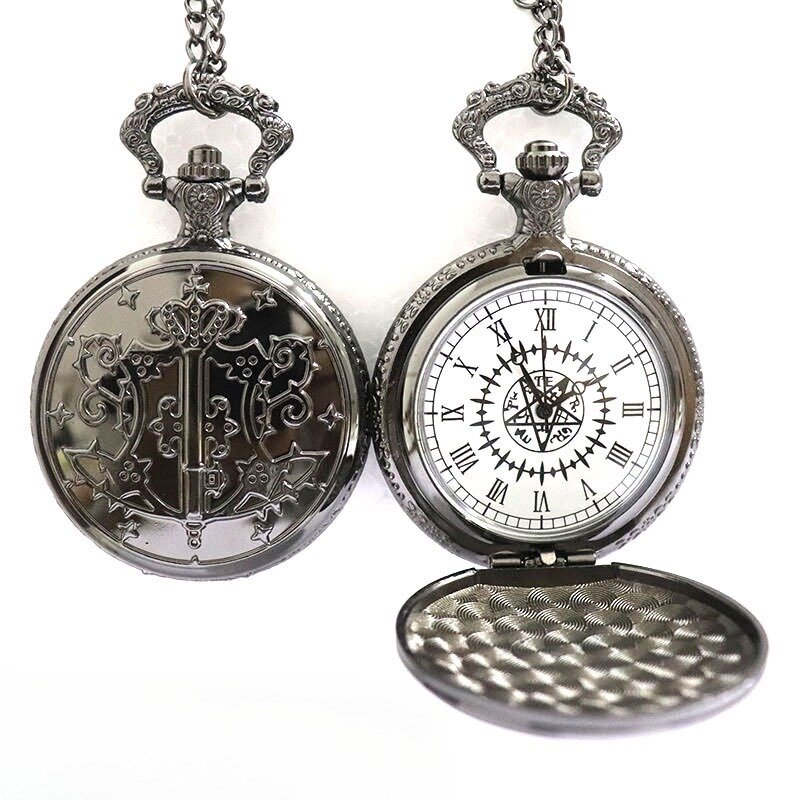 Vintage Roman Pattern Pocket Watch para homens, relógio preto, colar de brilho, relógio brilho exclusivo, Mecanicos
