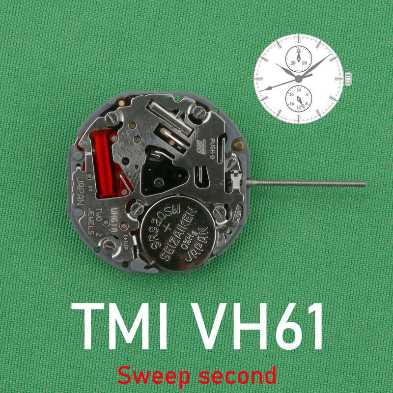 TMI VH61 movimento VH61A movimento VH61B movimento Sweep seconda dimensione: 10 ½altezza: 3.45mm Multi-eye (data, 24 ore) movimento dell'orologio