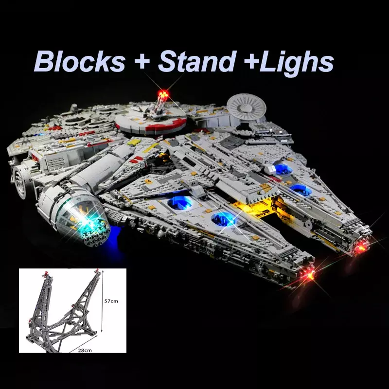 Birthday Christmas Gifts The Large Millennium Ship Falcon Building Blocks Compatible 75192 05132 Toys For Kids 81085 XQ003 83226