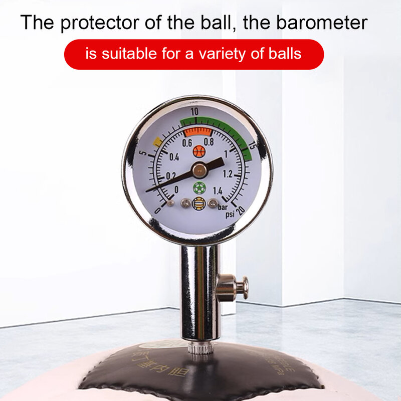 Ball Pressure Gauge Heavy Duty Metal Mini Utility Air Pressure Gauge Barometer Tool For Basketball Football Volleyball drop ship