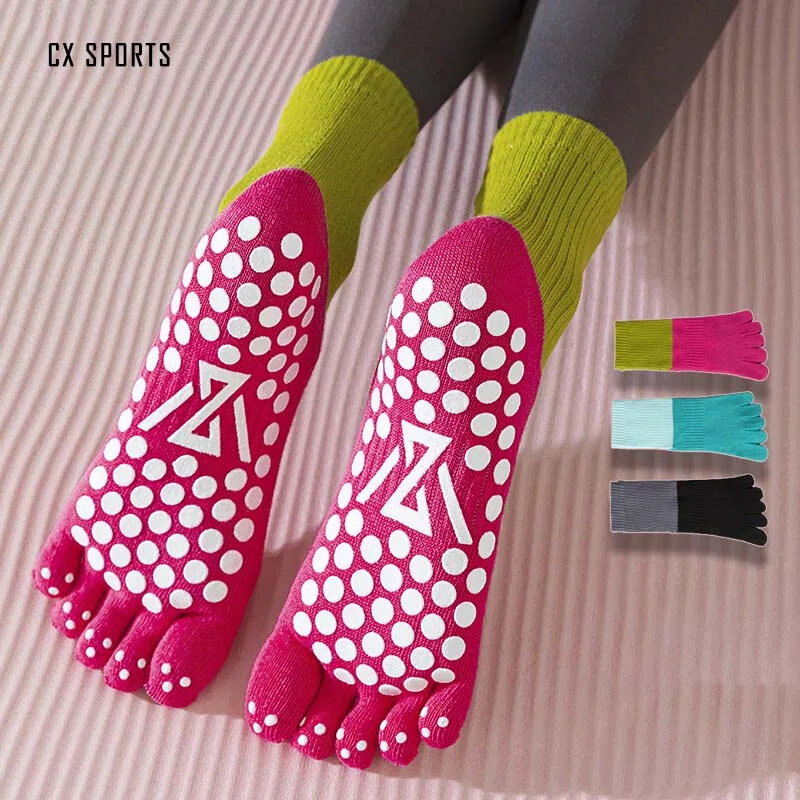 Calcetines antideslizantes de algodón y silicona para mujer, medias elásticas de cinco dedos para Pilates, Yoga y Ballet, 25 pares