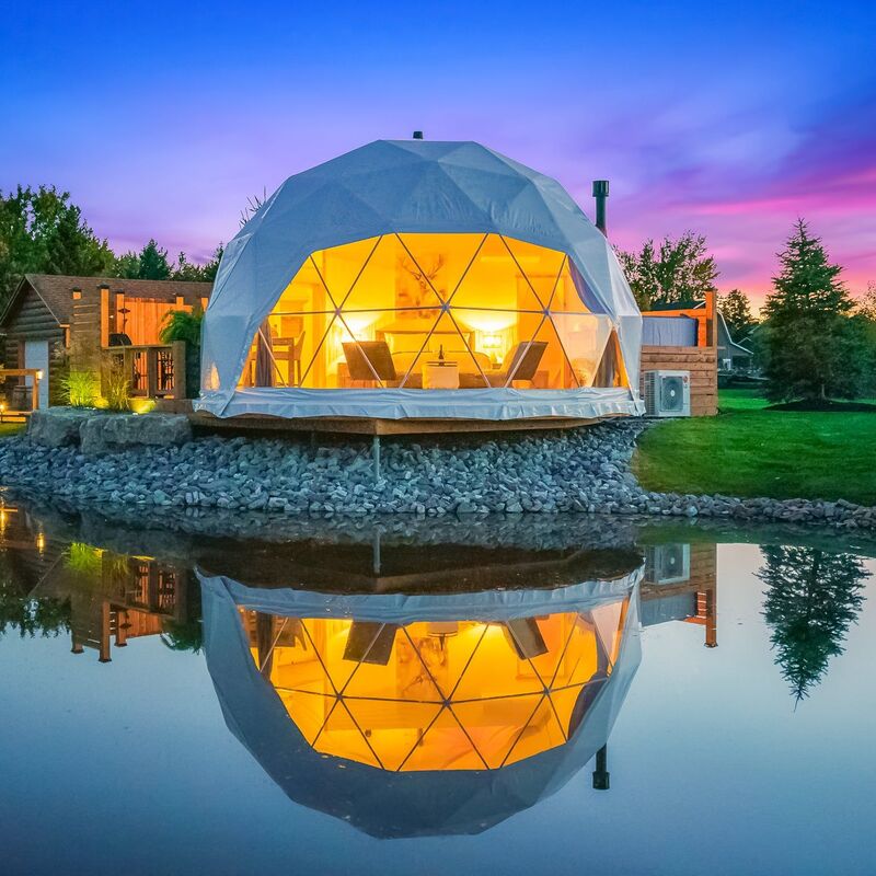 Tenda della serra del maniero della cupola geodetica per il tempo libero vacanza del Resort tenda rotonda Glamping all'aperto trasparente cielo stellato cupola dell'hotel di lusso