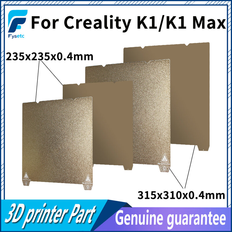 Plaque d'acier pour Creality K1/K1 MAX Ender 3 l's Pro Ender3 l's/5 l's Bergame PEI, plaque de construction à ressort, surface PEL lisse
