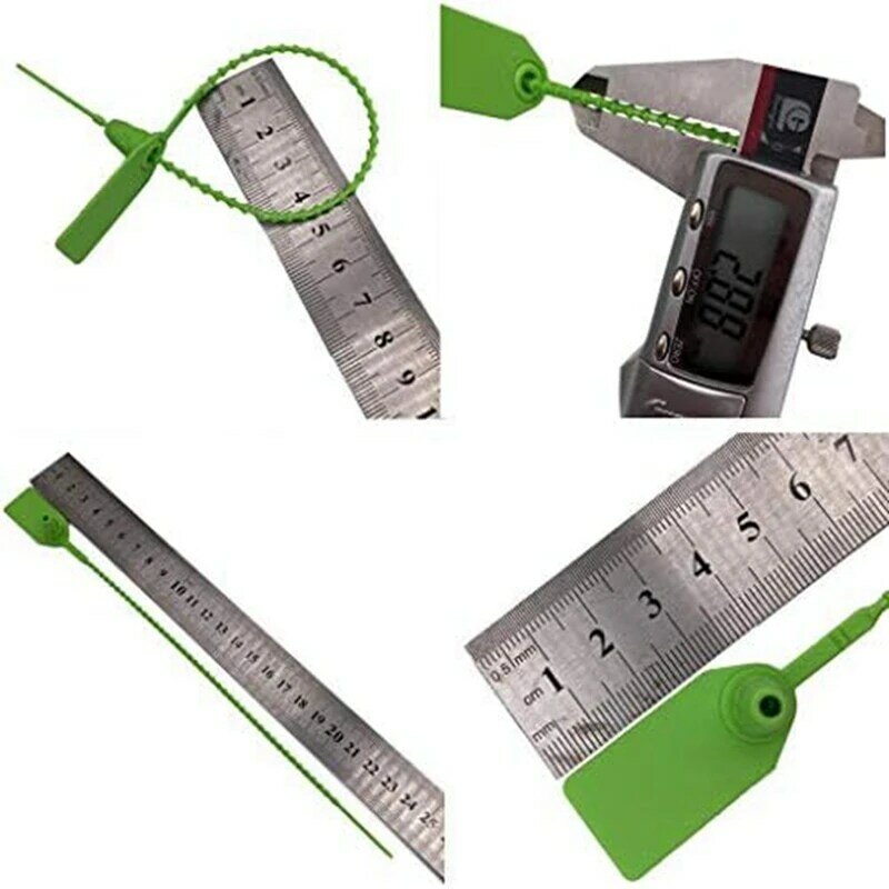 Tamper plástico selos para extintor, numeradas Zip Ties Tags, descartável Auto Locking Signage, envio, 250mm, 100 pcs