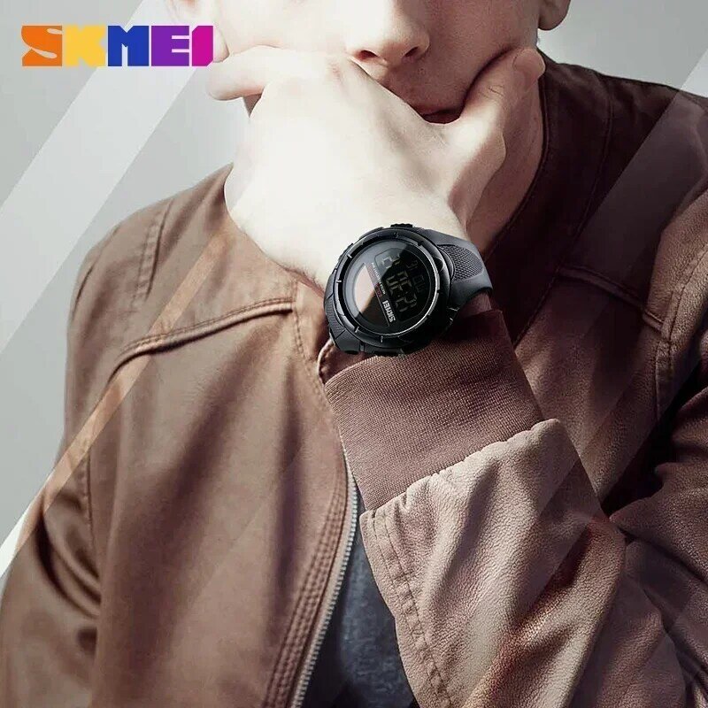 SKMEI-Montre-bracelet numérique à énergie solaire pour homme, horloge de sport Shoous, alarme émoticône, 1405
