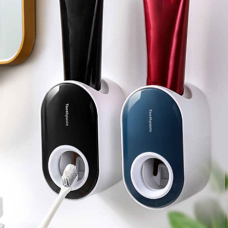 Automatische Tandpasta Dispenser Stofdichte Tandenborstel Houder Muur Mount Standaard Badkamer Accessoires Set Squeezer