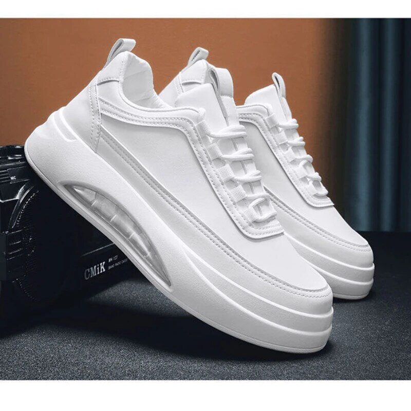 Men's Shoes 2024 Spring New Trendy All-Match Casual Sneaker Men's Thick-Soled Lightweight Non-Slip Breathable Trendy Shoes Men