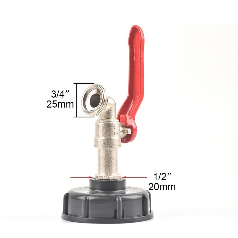 S60 Coarse Thread IBC Tank Tap Elbow PE Pipe Connecter x 16mm 1/2'' 3/4'' Water Coupling Garden Hose  Faucet Connecter