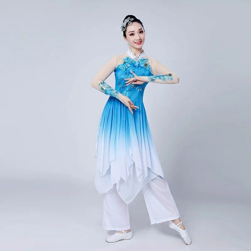 Costume de danse folklorique traditionnelle chinoise pour femmes et enfants, vêtements Yangge, robe Yangko pour filles