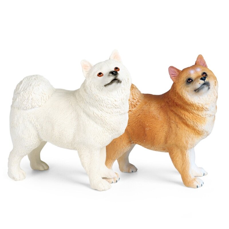 Simulated Animal Dog Model Samoyed Husky Pet Car Ornament Plastic Animals Figurines