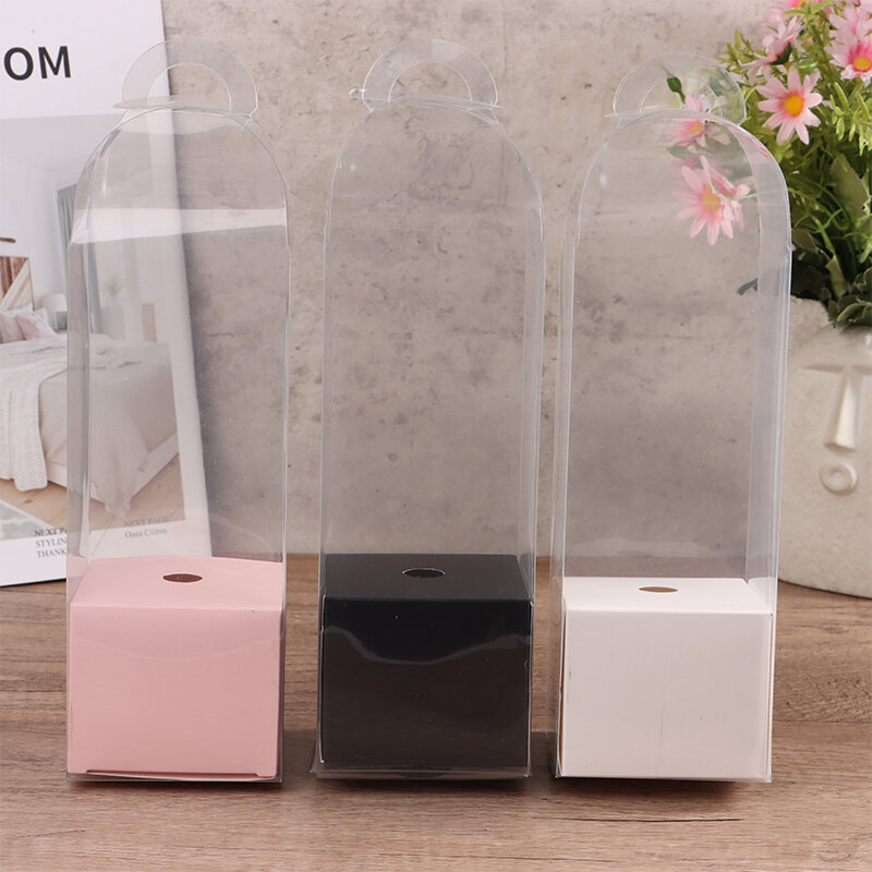 1Pc Transparent Rose Flower Box Plastic Cake Packaging Box Florist Wrapping Boxes DIY Wedding Valentine's Day Gift Box