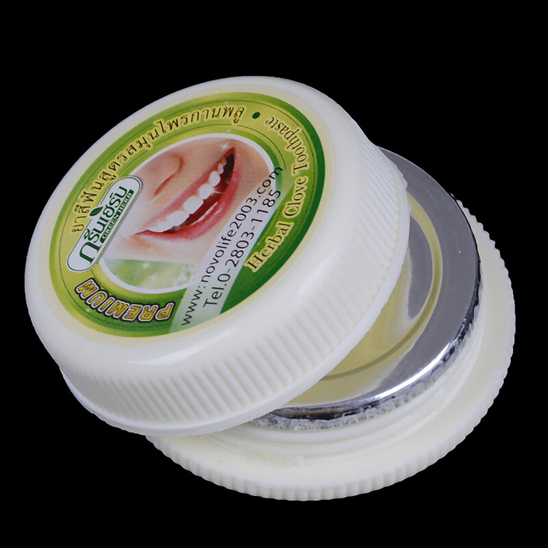 1 قطعة معجون الأسنان اللون تبييض الأسنان معجون الأسنان إزالة وصمة عار مضاد للجراثيم حساسية الطبيعية العشبية القرنفل تايلاند معجون الأسنان