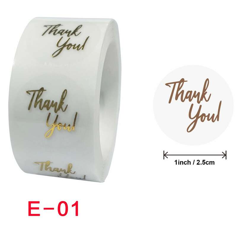 100-500 Pcs 1Inch Gift Transparent Sealing Thank You Stickers Design Scrapbooking Festival Birthday Party Decorations Labels