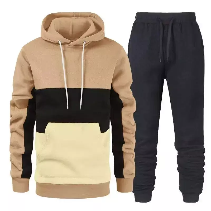 New Autumn and winter Sportswear suit men's hoodies set casual warm sports sweater brand pullover + jogging pants 2-piece set
