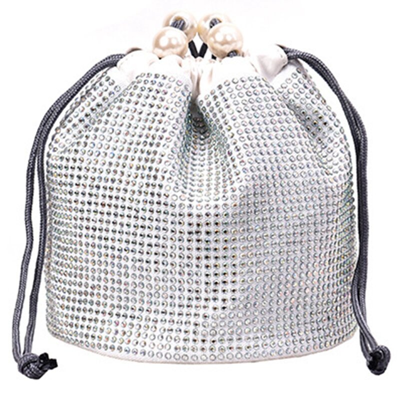 Frauen tasche Bohemian Style Kordel zug Beutel tasche Perle Umhängetasche Handtasche Niet Diagonal Paket