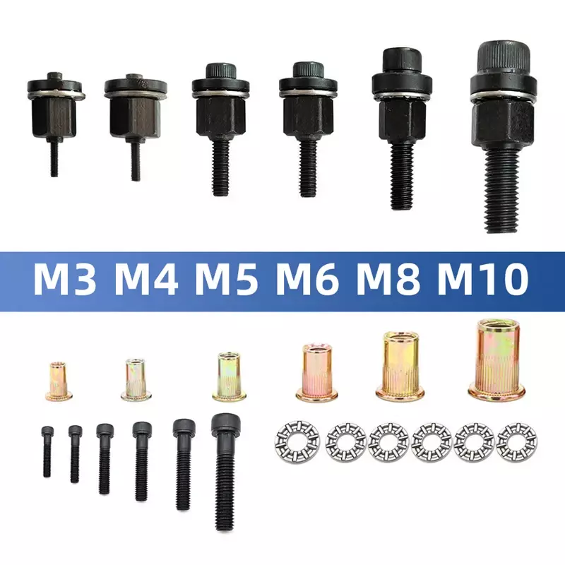 Rivetto dado strumento trapano adattatore M3 M4 M5 M6 M8 M10 M12 installazione semplice elettrico manuale Cordless rivettatrice targa in metallo