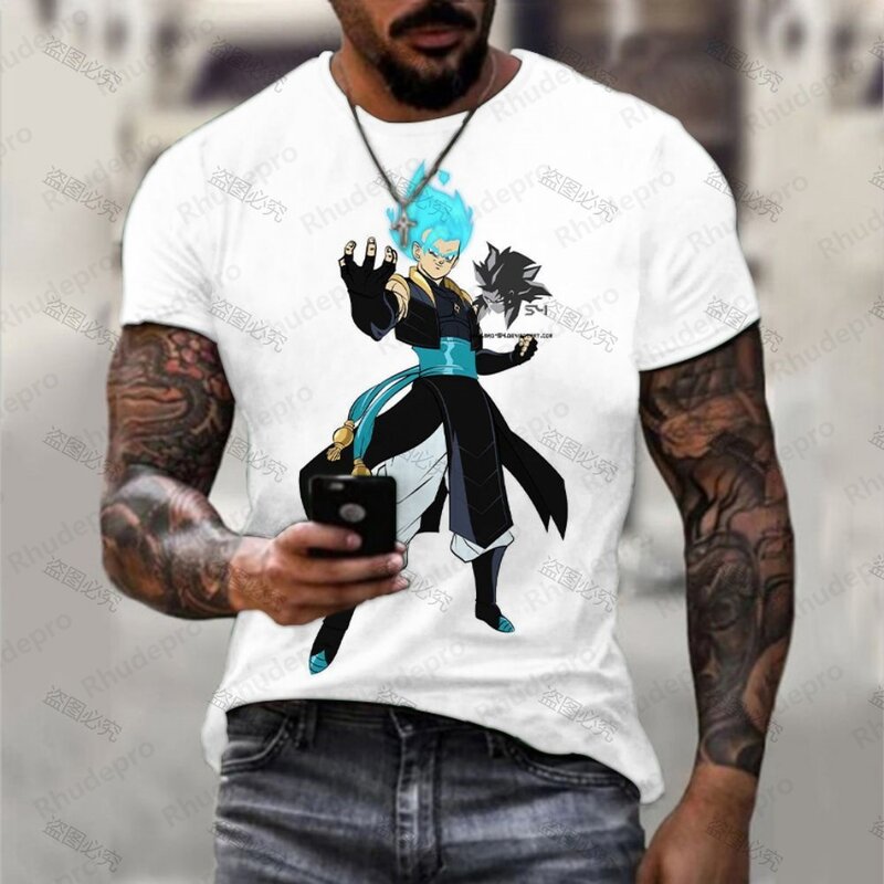 Camiseta de Dragon Ball Z para hombre y niño, camisa con estampado de Anime, Goku, Super Saiya, gran tamaño, de alta calidad, de Vegeta, nueva tendencia