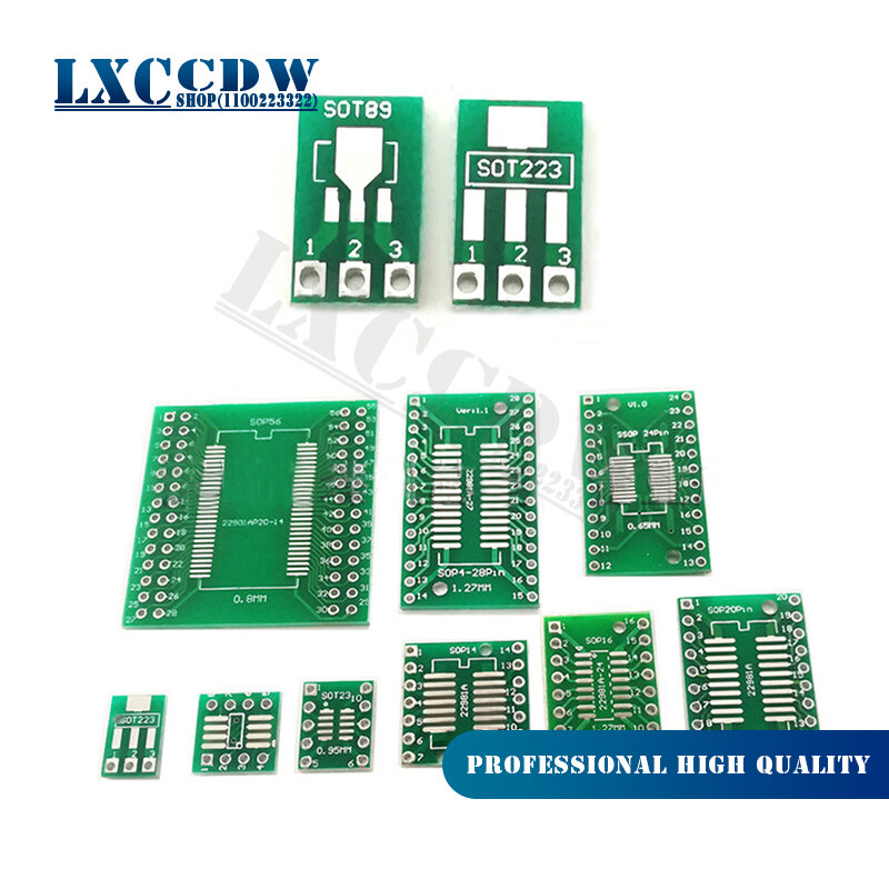 Placa de transferência DIP Pin Board, Adaptador Pitch, TSSOP28, SSOP28, SOP-28, 5pcs