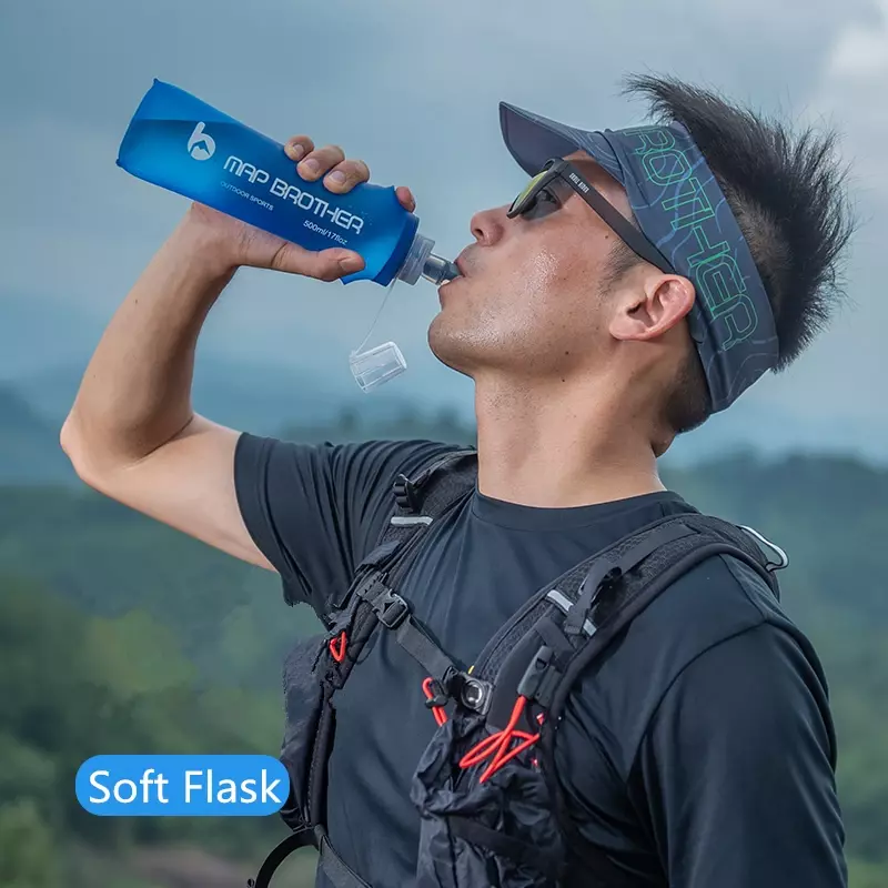 MAP BROTHER S001 S002 250ml 500ml Soft Flask Folding Collapsible Water Bottle TPU Free For Running Hydration Pack Waist Bag Vest