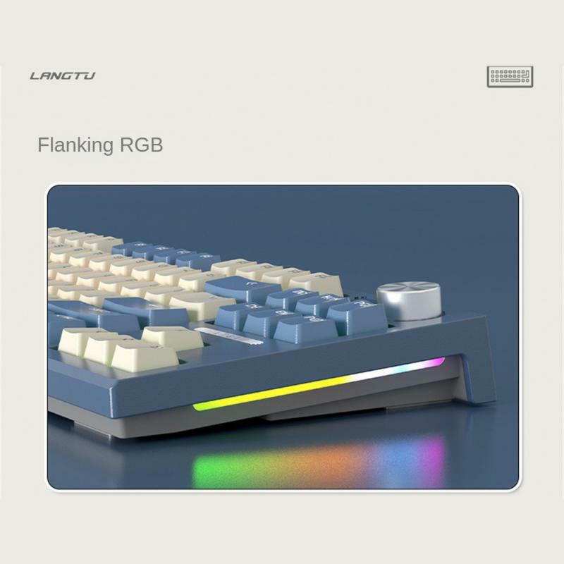 RYRA LT84 Keyboard mekanis, papan ketik Gaming berkabel Backlit RGB penuh tanpa benturan 84 tombol