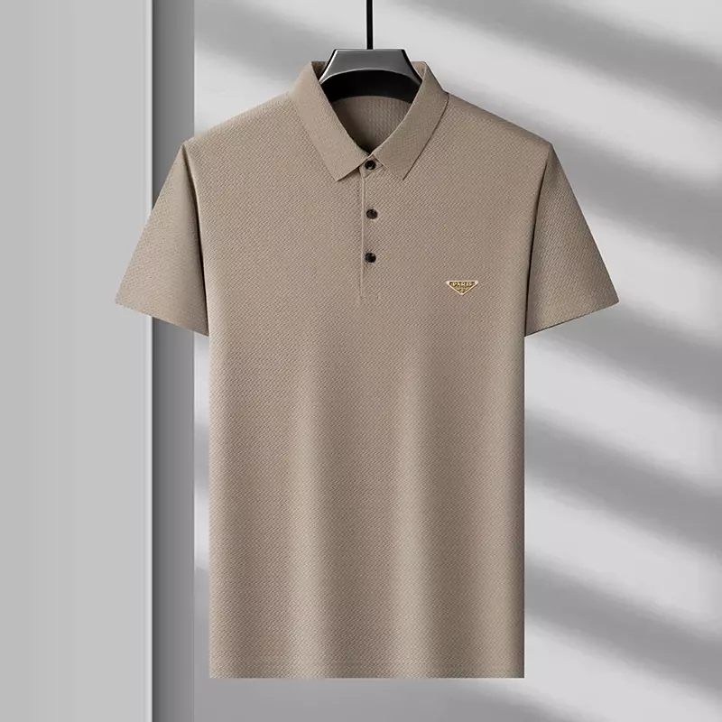 Seamless Men's Comfortable and Casual Polo Shirt with A Slim Fit and Fashionable Bottom, Versatile for Men