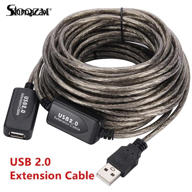 Cable de extensión USB 2,0, amplificador de señal macho a hembra, tarjeta de red inalámbrica, Cable de extensión de datos, 5m, 10m, 15m