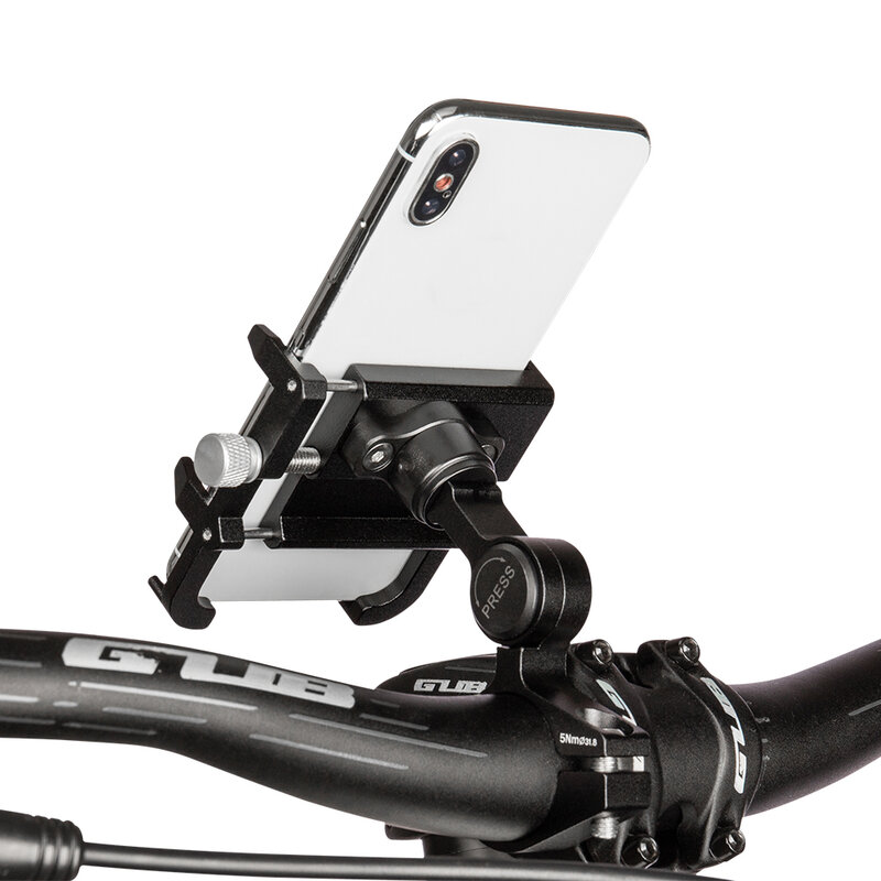 GUB PLUS 21 알루미늄 합금 휴대폰 홀더, 오토바이 자전거 휴대폰 홀더, 22.2-31.8mm 핸들바용, 회전 조절 가능한 미끄럼 방지