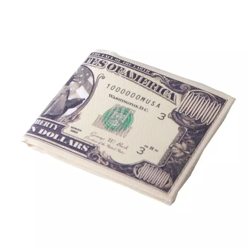 Foreign Currency Wallets Creative Canvas Coins Bags Dollars Euro Short Wallet Zero Purses Travel Student Small Gift Cash Holder