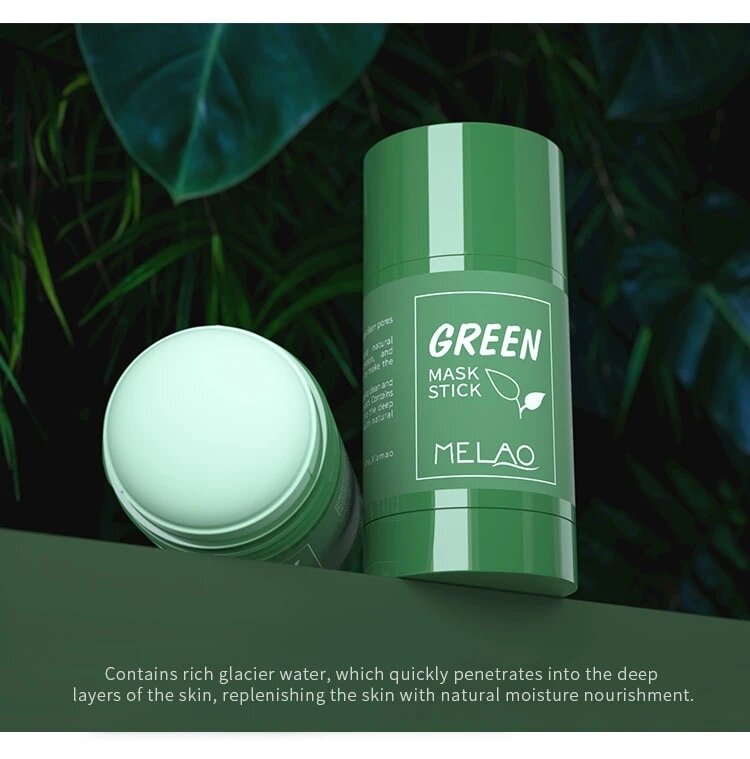 Твердая маска-карандаш, зеленый чай, бамбуковый уголь, персиковая Бриллиантовая маска, увлажняющая улучшающая кожу от акне
