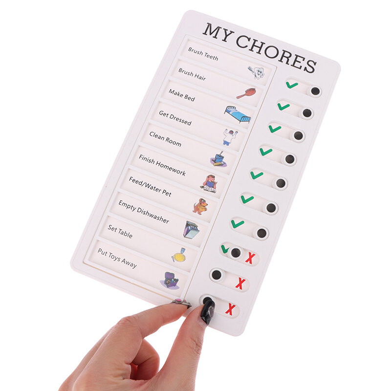 Reusable My Chores Checklist Daily Planner Memo Plastic Board Chore Chart Responsibility Behavior For Kid Self-Discipline Card