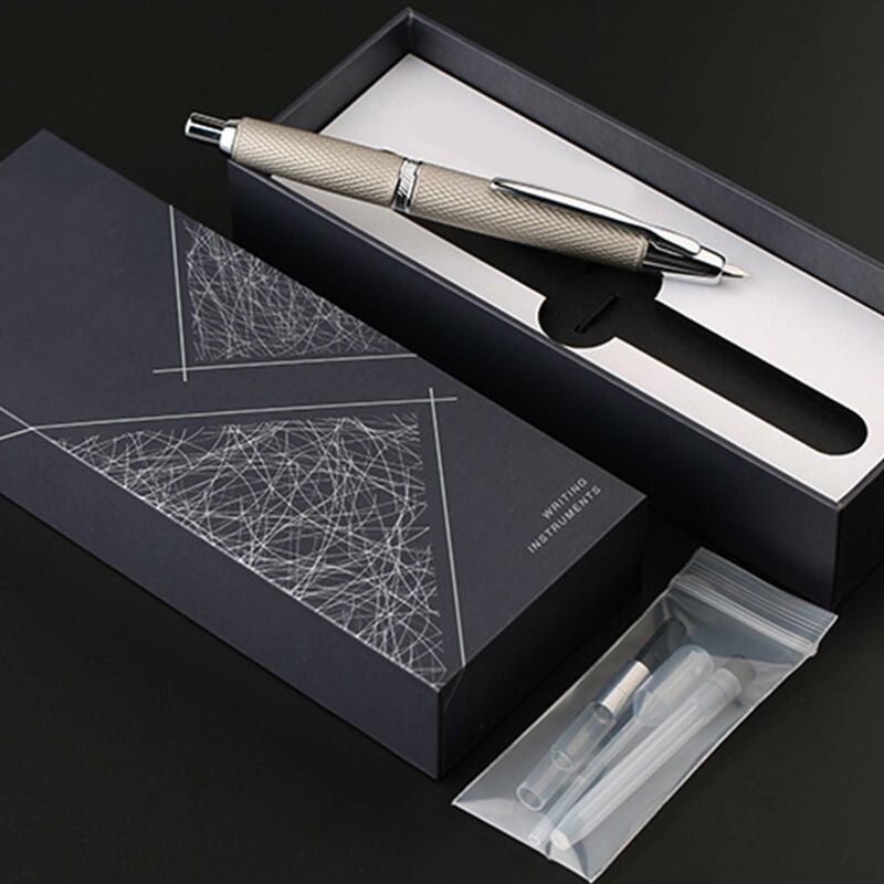 マホーンメタルプレス万年筆、魚のスケールパターンデザイン、ペン先の筆記、インクペン、学校、事務用品、ギフト、リーフ0.4mm、a1、ak1