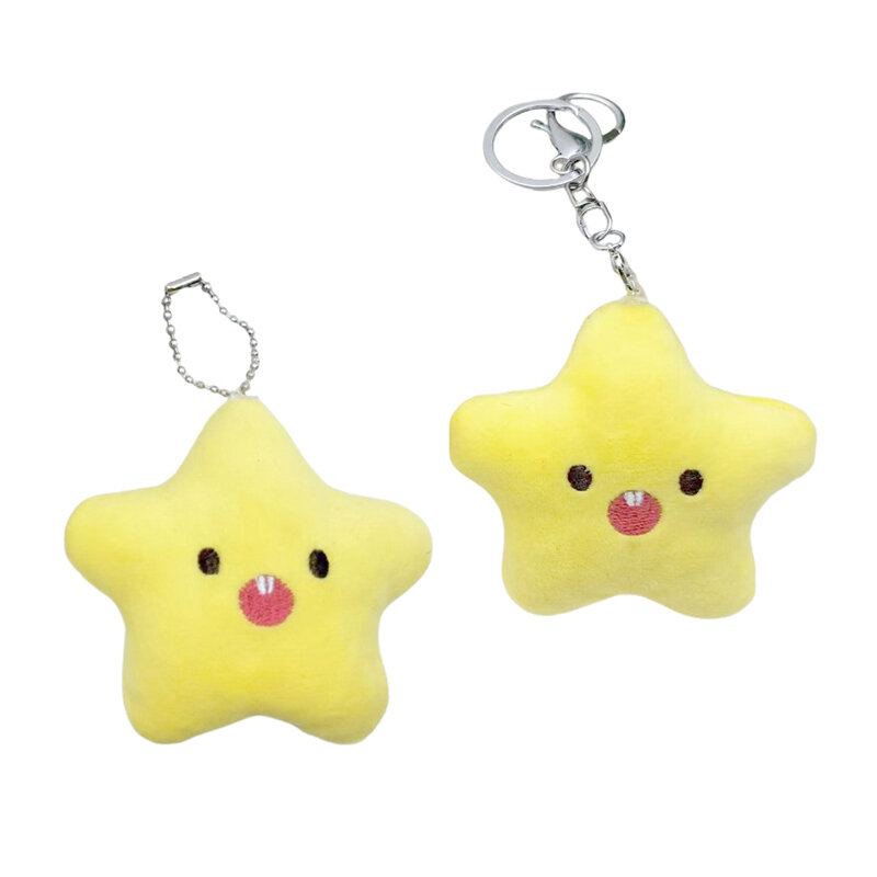 Star Plush Pendant Mobile Phone Keyring Pendant Squeak Keychain Bag Pendant Cartoon Plush Doll Bag Charms Decorations
