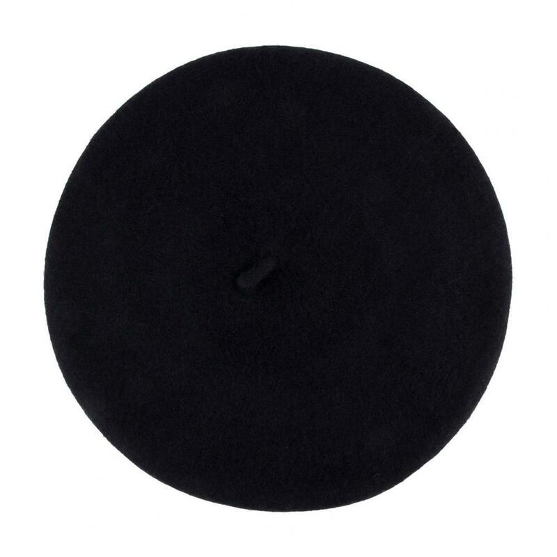 Wool Beret Hat French Style Solid Color Autumn Winter Warm Retro Artist Beanie Hat Costume Accessories for Women Girls