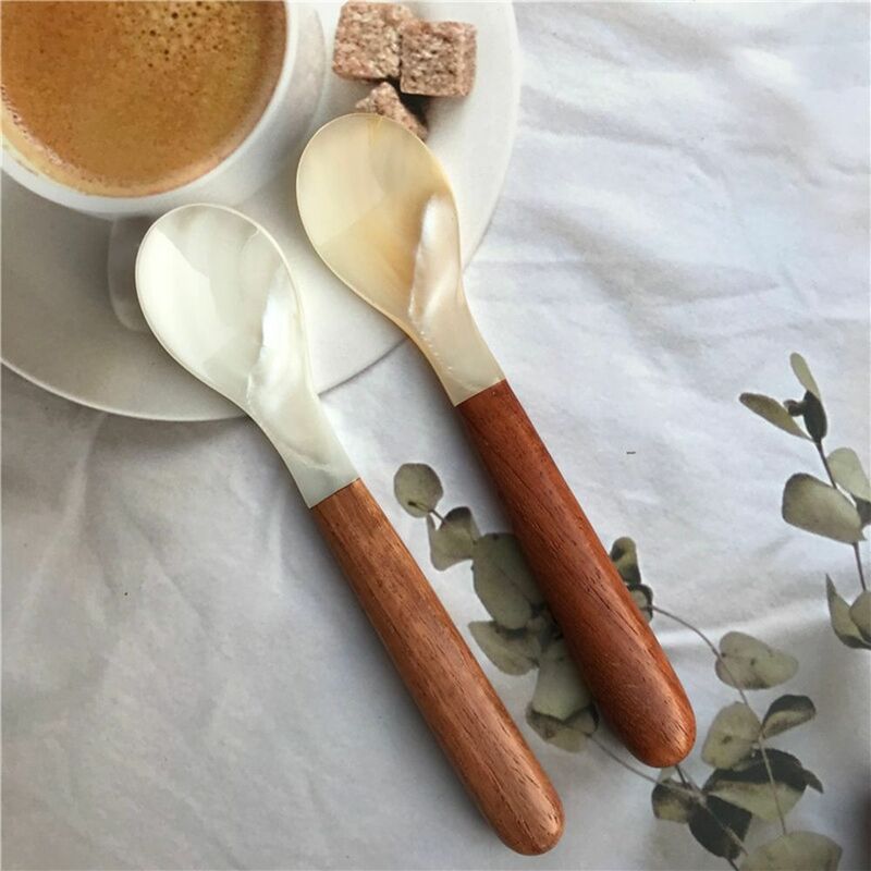 Herramienta de cocina para el hogar, cuchara de café, vajilla de concha, tenedor, cuchara de helado, cuchara de postre, cucharadita