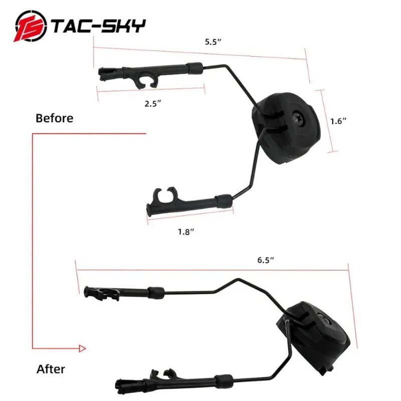 TS TAC-SKY Capacete Rail Headset Mount, Quick Action Core, Capacete Rail Adapter Compatível com Pelto Capacete, ARC OPS-CORE