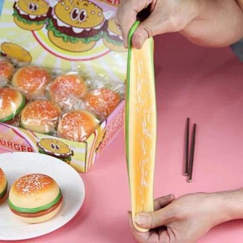 Mainan Makanan Simulasi Gelisah Anak-anak Antistress Vent Bread Kawaii Hamburger Rebound Lambat Hadiah Lucu Lembut untuk Anak-anak Dewasa