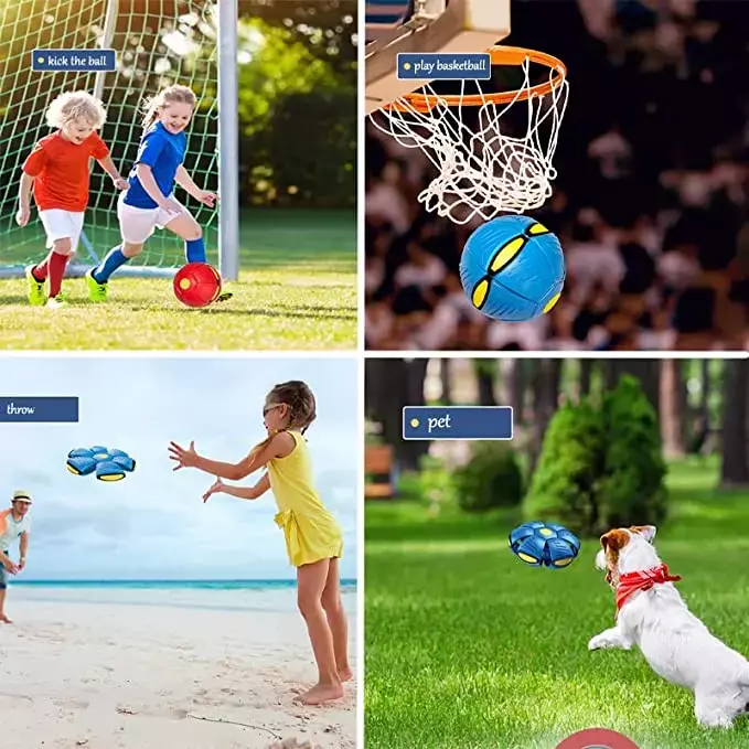 子供のためのLEDライト付きフラットスローディスクバウンスボール,魔法のボール,おもちゃ,屋外ガーデン,ビーチゲーム,スポーツボール