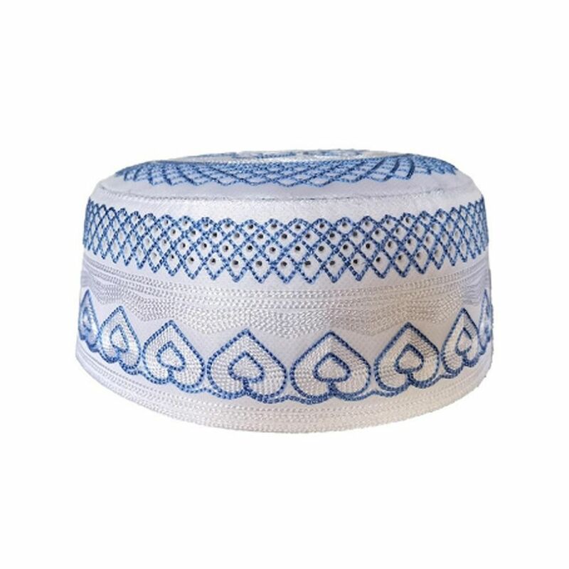 Cotton Embroidery Prayer Hat Muslim Prayer Hat Soft Skin-friendly Arabic Embroidery Beanie Breathable Comfortable