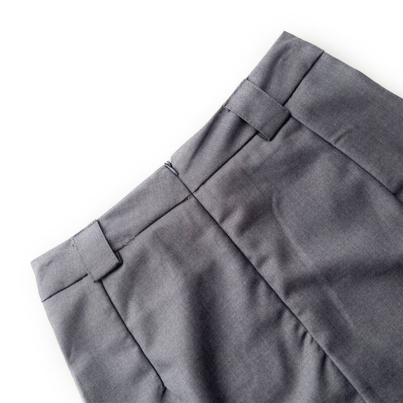 Temperament Grey Summer High Waist A-line Mid length Suit Pleated Half skirt